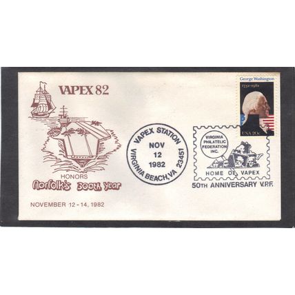 Event VAPEX 82 1952 20c George Washington (Unkn Cachet-U/A) CV00986