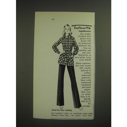 1974 Talbots Austin Hill Shirt Jacket and Slacks Ad - Togetherness