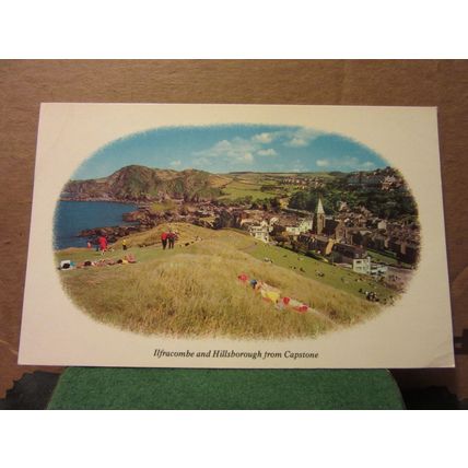 ILFRACOMBE and HILLSBOROUGH FROM CAPSTONE, DEVON used postcard Colourmaster =
