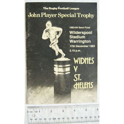 1983 programme Widnes v. St. Helens, JPS Trophy semi-final