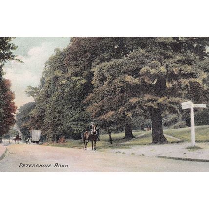 Signpost at Petersham Road Richmond Surrey Old Postcard