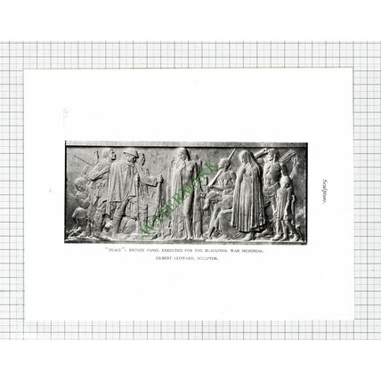 Exeter War Memorial John Angel / Blackpool Gilbert Ledward - 1925 Book Print