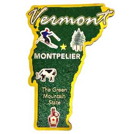 Vermont The Green Mountain State Foil Fridge Magnet