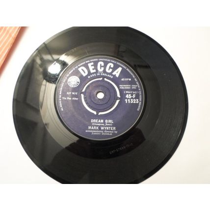 7" 1961 .MARK WYNTER . DREAM GIRL F. 11323. TWO LITTLE GIRLS. DECCA.EXCELLENT