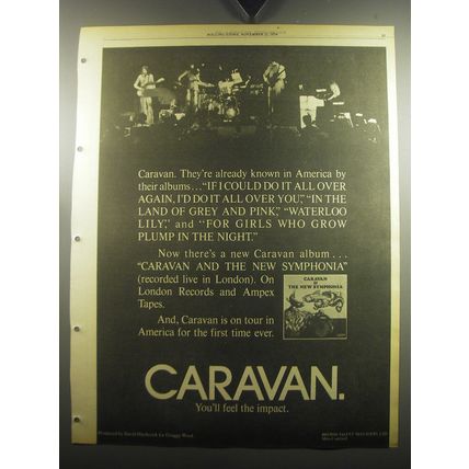 1974 Caravan and The New Symphonia Album Ad - They're already known