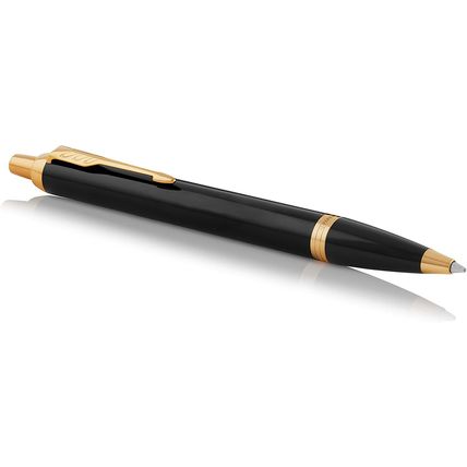 Parker IM Ballpoint Pen 1975556, Black Lacquer Gold Trim, Med Point [New&Sealed]