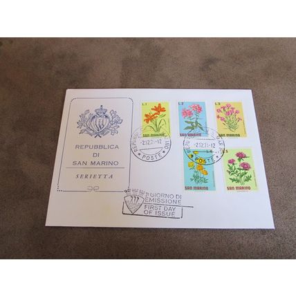 1971 San Marino FDC Postal Cover - Wild Flowers / Fauna