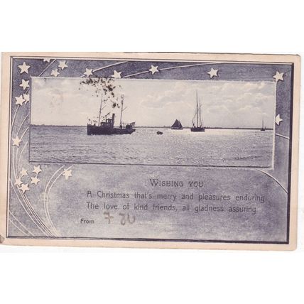 Christmas Greetings Postcard posted 1905 VGC
