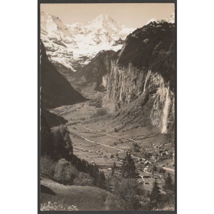 Breithorn & Lauterbrunnental, Wengen, c.1940s - Gabi Foto-AK
