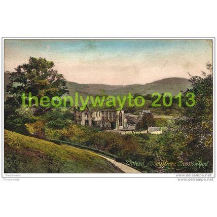 TINTERN ABBEY FROM CHEPSTOW ROAD, MONMOUTHSHIRE, WALES, 1914, Postcard
