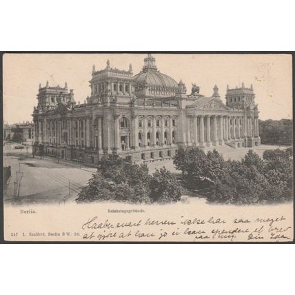 Reichstagsgebäude, Berlin, 1903 - Saalfeld AK