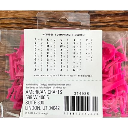 113 Piece Alphabet Hot Pink for Letterboard Heidi Swapp American Crafts NEW