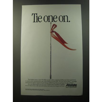 1992 Allstate Insurance Advertisement - Tie one on