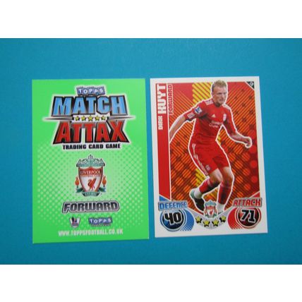 178. Dirk Kuyt - Liverpool - Match Attax 2010/11 Football Card EF1