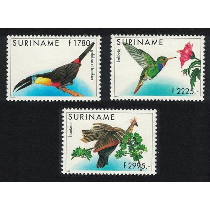 Suriname Toucan Sapphire Hoatzin Birds 3v 1995 MNH SG#1641-1643 MI#1524-1526