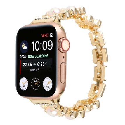 Flower Bracelet Metal Watch Band, For Apple Watch Series 8&7 45mm, For Apple Wat