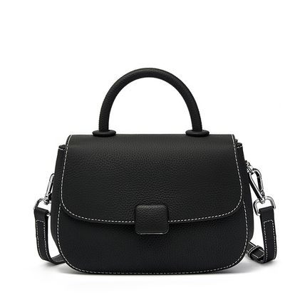 Women Genuine Leather Shoulder Bags Classic Crossbody Purses Black