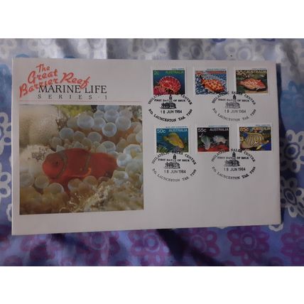 australia FDC 1984 marine life launceston 7250 postmark