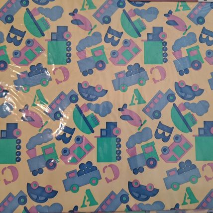Vintage Lot 5 New American Greetings BABY Shower WRAPPING PAPER Gift Wrap