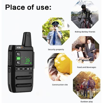 KSUN Long Range Walkie Talkies for Adults 22 FRS Channels LCD Screen,Flashlight