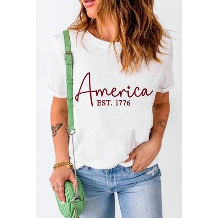 White America EST.1776 Embroidered Graphic Tee