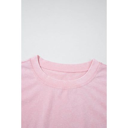 Light Pink 2 Pieces Mineral Wash Cotton Tank Top Lined Split Skirt Set