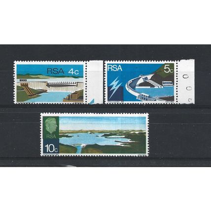 SouthAfrica.Opening of Hendrik Verwoerd Dam set of 3.Mounted Mint.Aug25c