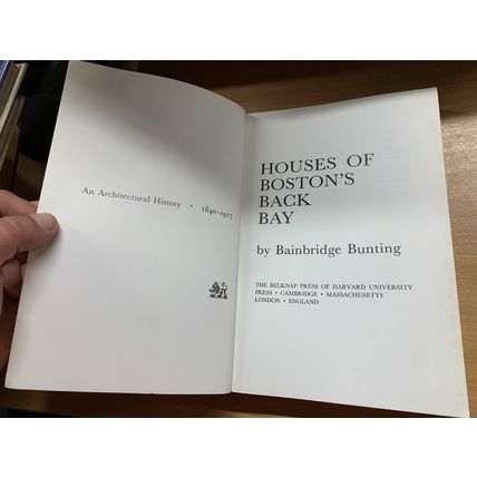 1982 Houses Of Boston's Back Bay by Bainbridge Bunting Architecture PB Book (P5)