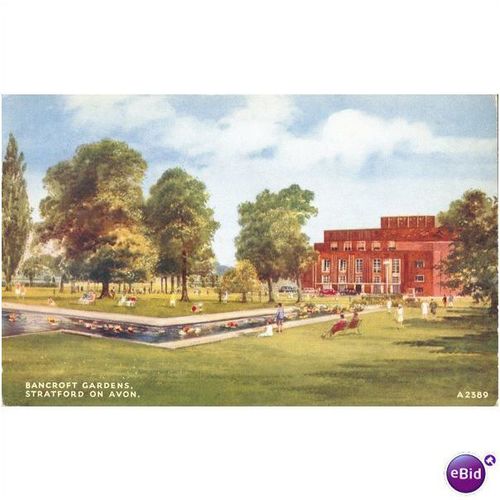 Vintage Valentine's PC 1959 - Bancroft Gardens, Stratford on Avon, Warwickshire