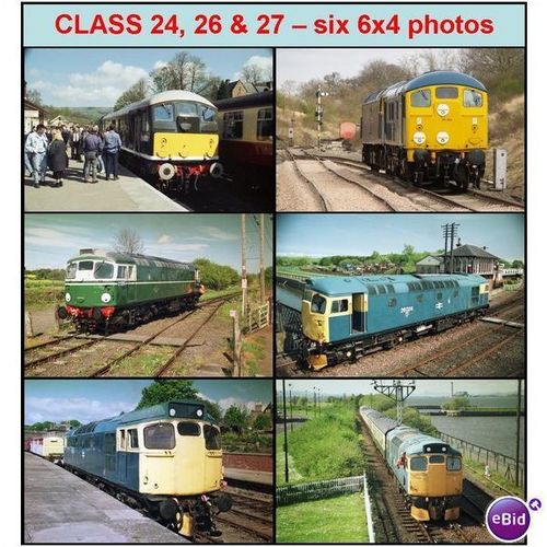 Six 6x4 photos: class 24, 26, 27 locomotives