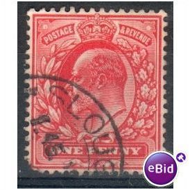 GB stamps 1902-10 KEV11 - 1d SG219 Slough 5