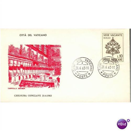 Vatican FDI cover 1963 - SG 406 - Chiusura Conclave 21-6-1963