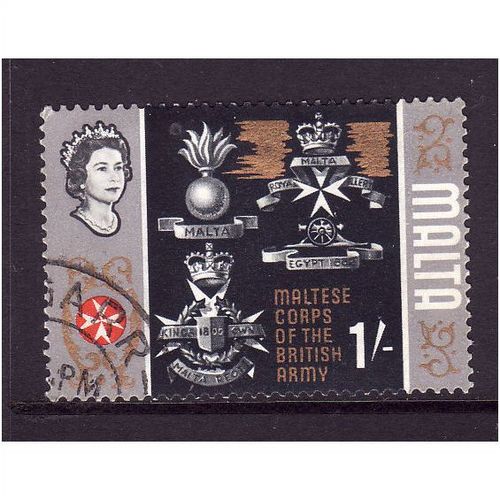 MALTA 1965 1s MALTESE CORPS BRITISH ARMY SG 340 FINE USED