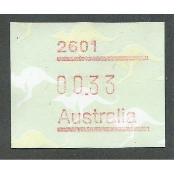 AUS 1985 00.33 'MACHINE LABELS (KANGAROO'S (2601) FINE USED (EBID39-100)