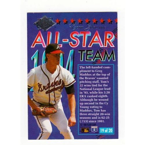 1994 Fleer Ultra Tom Glavine All Star insert #19 - HOF - Braves