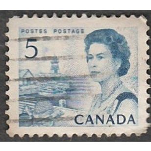Canada 1967-73 5c Value. Blue. Good Fine