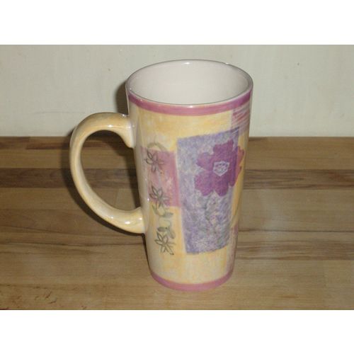 Marks And Spencer ( M&S ) Yellow, Pink, Purple Tall Lustreware Mug