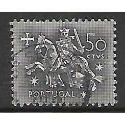 PORTUGAL 1953 50c BLACK MEDIEVAL KNIGHT SG 1082 FINE USED#
