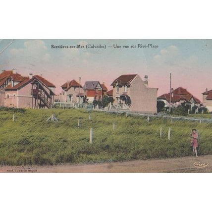 Bernieres Sur Mer Normandy Rive Plage Calvados Antique French Postcard