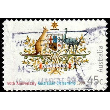 Australia 1999 Citizenship 45c Used p&s Stamp Coat of Arms