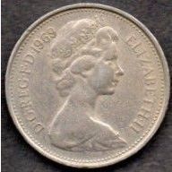 Coins. Decimal 1969 Elizabeth II. 5 New Pence.
