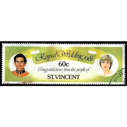 St. Vincent 1981 Royal Wedding 60c Used Stamp L