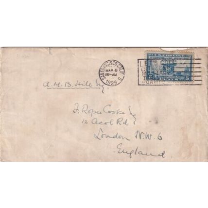 United States 1929 San Francisco CAL-London UK Cover San Francisco cancel VGC