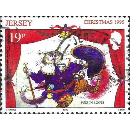 JERSEY, CHRISTMAS, Puss in Boots, red 1995, 19p