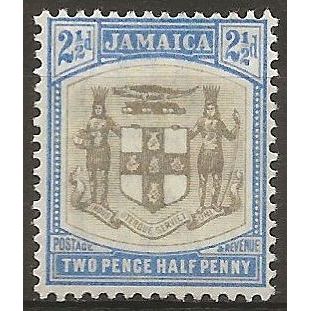 Jamaica 1903 SG35 2 1/2d Grey & Ultramarine Wmk Crown CA Mounted Mint .