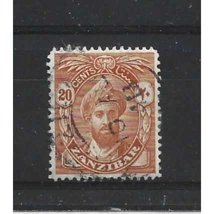 Zanzibar.SG313 20c Sultan Khalifa bin Harub (Orange).Fine Used.Jul24q