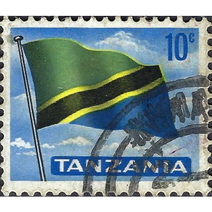 TANZANIA, National Flag, blue 1965, 10c, #2
