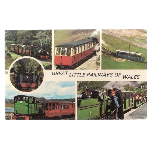 GREAT LITTLE RAILWAYS OF WALES unused vintage postcard =