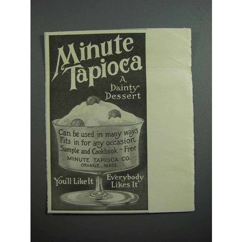 1913 Minute Tapioca Ad - A Dainty Dessert