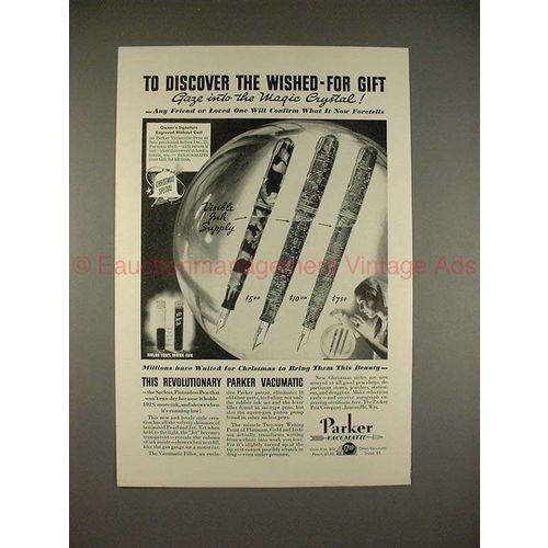 1934 Parker Vacumatic Pen Ad - Discover Wished-for Gift